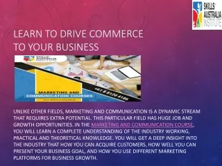 Best College for Marketing and communication course in Australia.