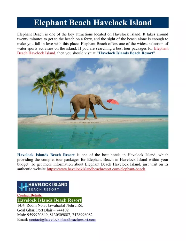 elephant beach havelock island