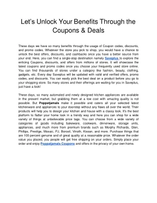 Let’s Unlock Your Benefits Through the Coupons & Deals-converted
