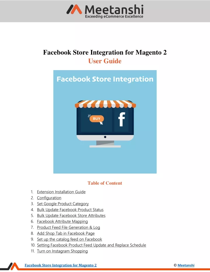 facebook store integration for magento 2 user