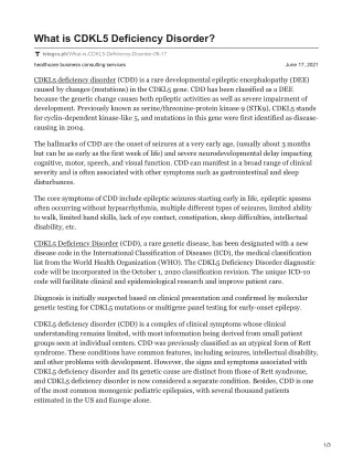 what is cdkl5 deficiency disorder