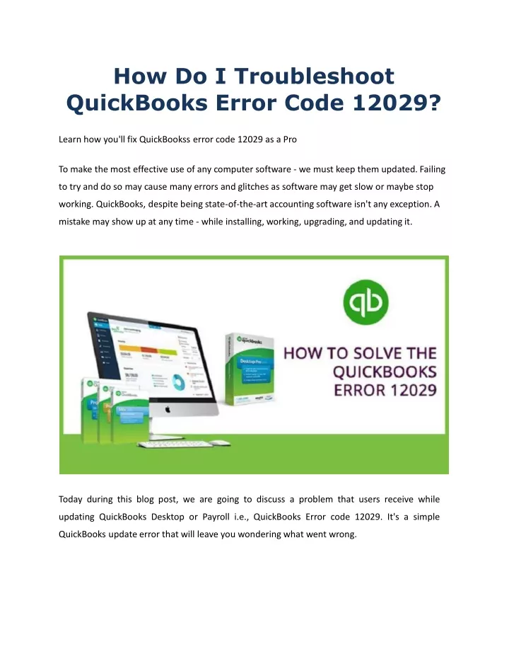 how do i troubleshoot quickbooks error code 12029