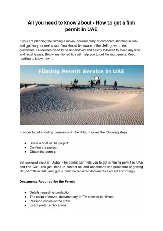 How To Get Filming Permits In UAE And The Gulf? - Studio 52