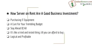How Server on Rent Are A Good Business Investment