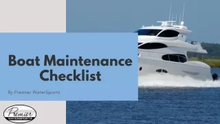 Boat Maintenance Checklist - Premier Watersports