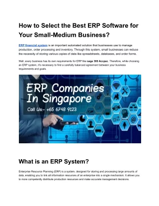How to Select the Best ERP Software for Your Small-Medium Business_