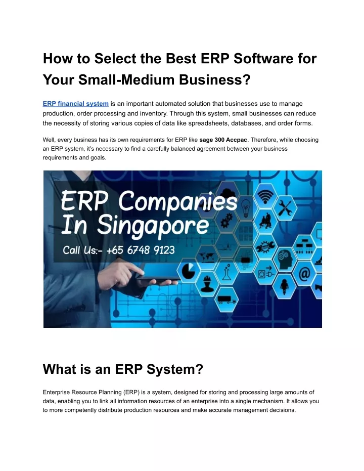 how to select the best erp software for your