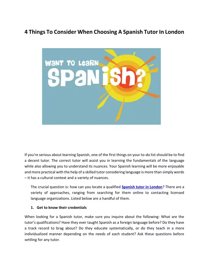 4 things to consider when choosing a spanish