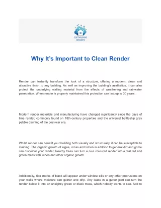Render Cleaning