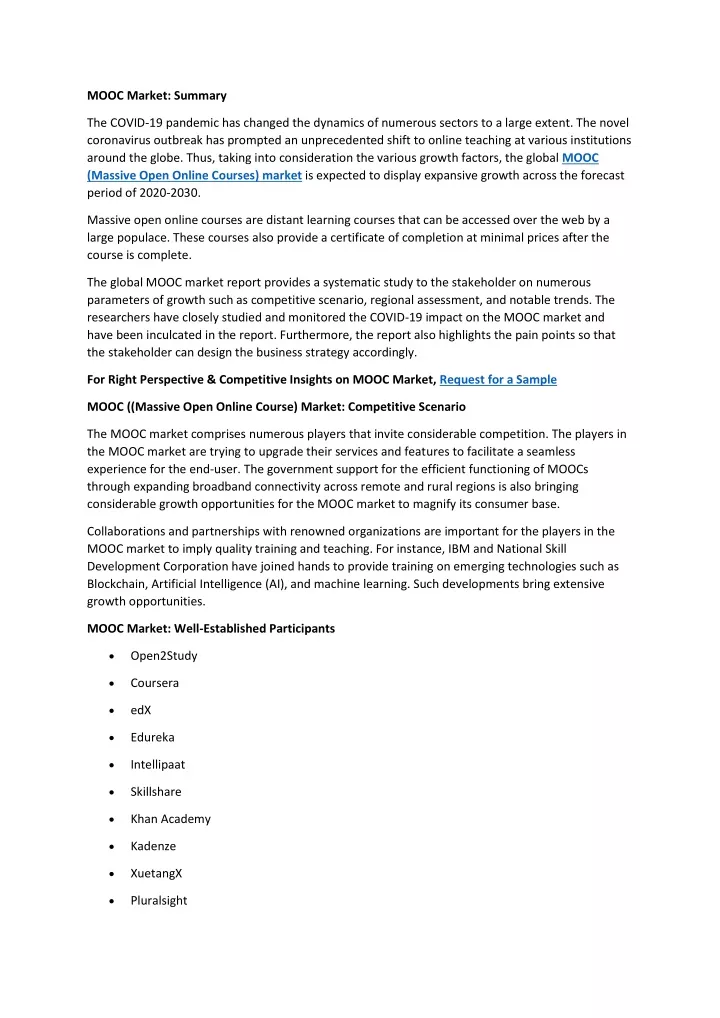 mooc market summary