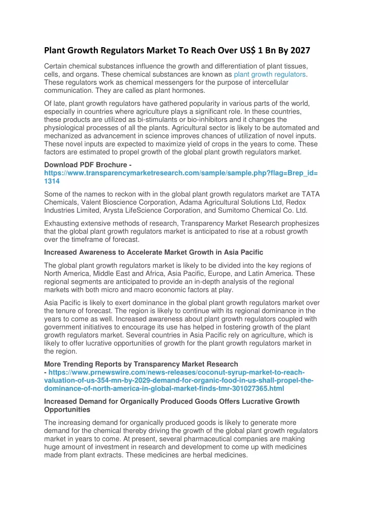 plant growth regulators market to reach over