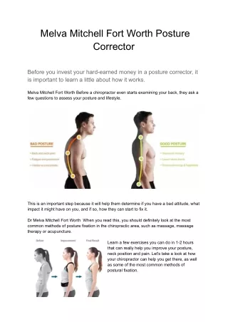 melva mitchell fort worth posture corrector