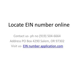 Locate EIN number online