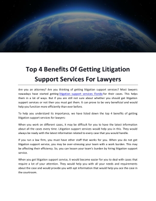 Top 4 Benefits Of Getting Litigation Support Services For Lawyers