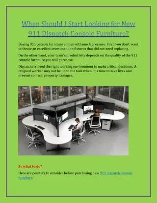 When Should I Start Looking for New 911 Dispatch Console Furniture