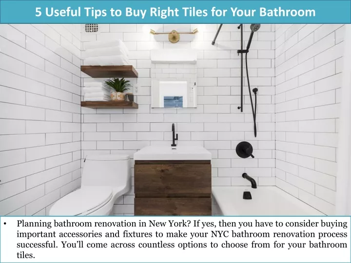 5 useful tips to buy right tiles for your bathroom