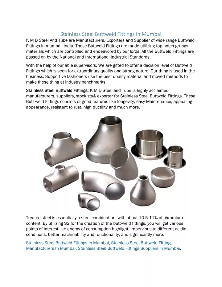 stainless steel buttweld fittings in mumbai
