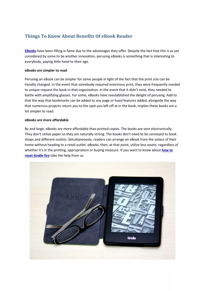 things to know about benefits of ebook reader