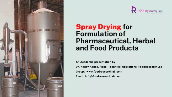 spray drying for formulation of plarmaceutical