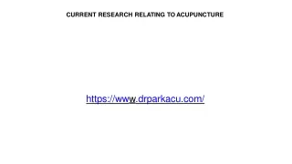 current research relating to acupuncture