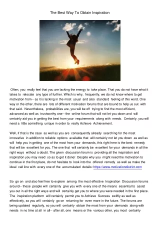 the best way to obtain inspiration