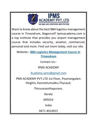want to know about the best bba logistics