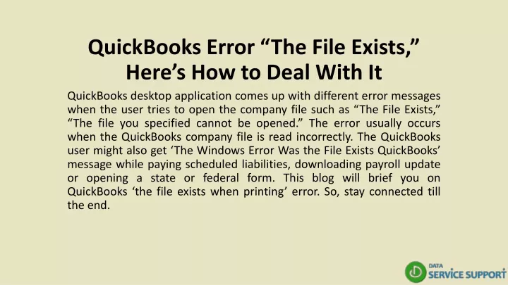 quickbooks error the file exists here s how to deal with it