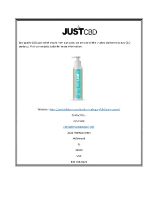 buy quality cbd pain relief cream from our store