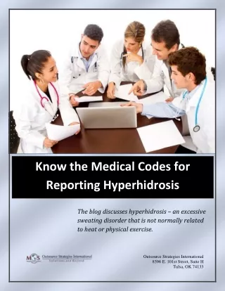 know the medical codes for reporting hyperhidrosis