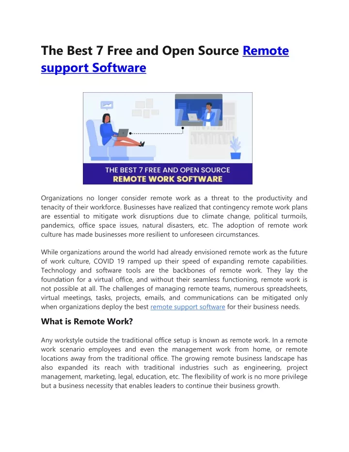 the best 7 free and open source remote support