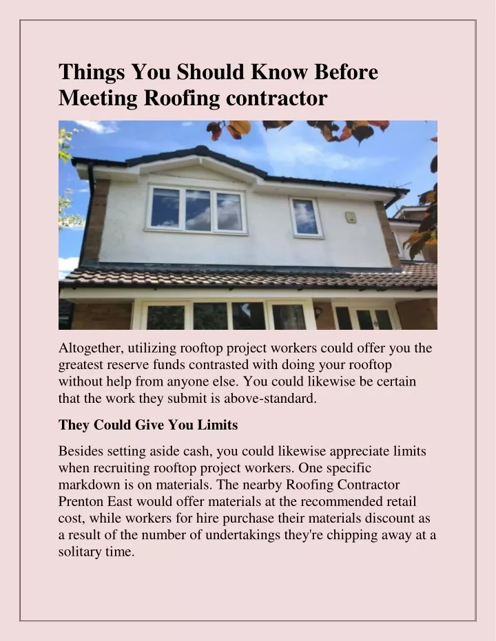 things you should know before meeting roofing