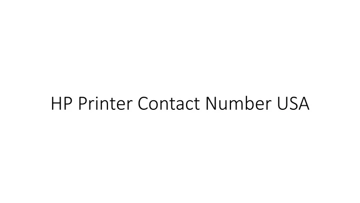 hp printer contact number usa