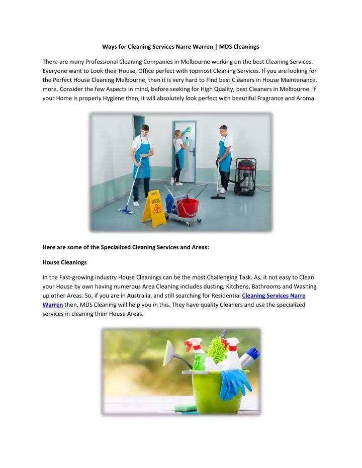 ways for cleaning services narre warren