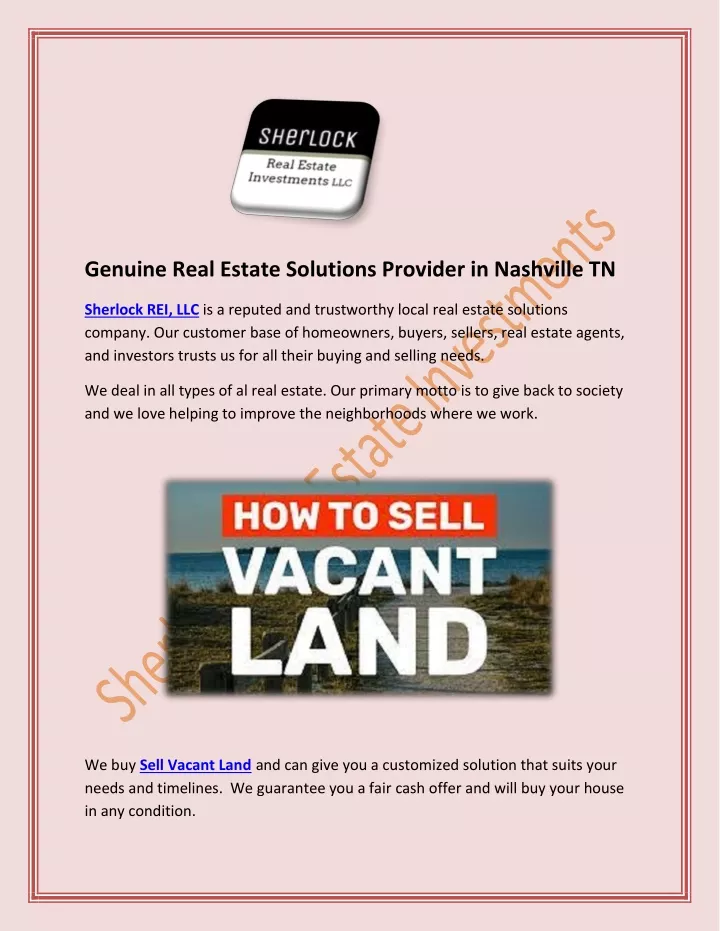 genuine real estate solutions provider