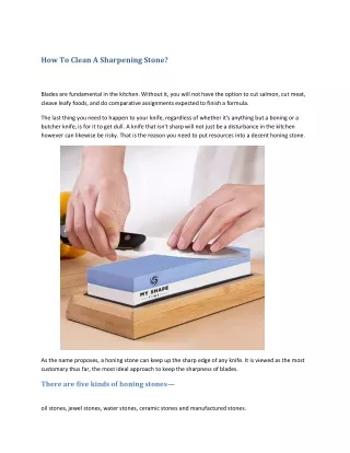 how to clean a sharpening stone