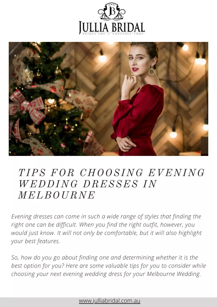 tips for choosing evening wedding dresses