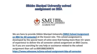 Smu online assignment in bba and Sikkim Manipal University solved assignment on