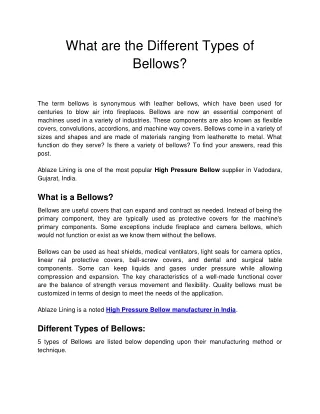what are the different types of bellows