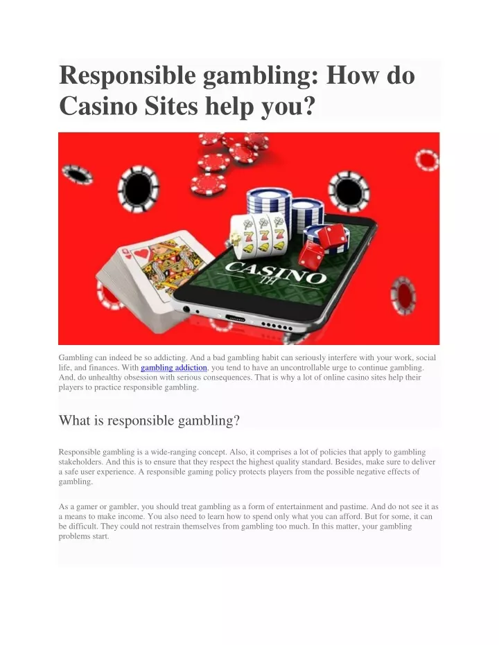 responsible gambling how do casino sites help you