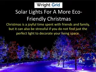 Solar Lights For A More Eco-Friendly Christmas