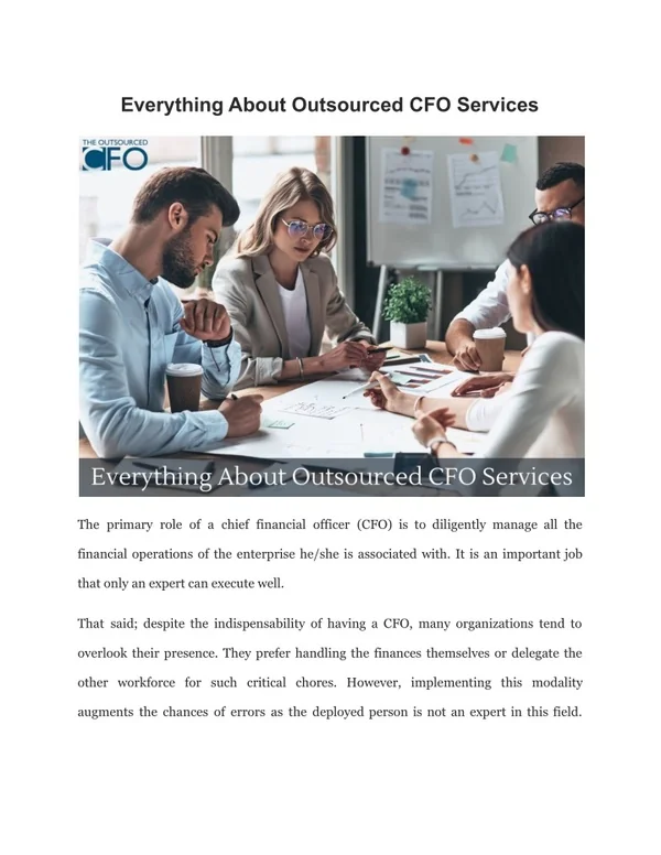 Everything About Outsourced CFO Services