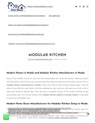 Modular Kitchen Manufacturer in Noida and Ghaziabad