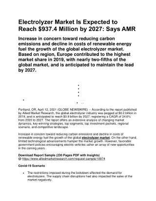 electrolyzer market is expected to reach