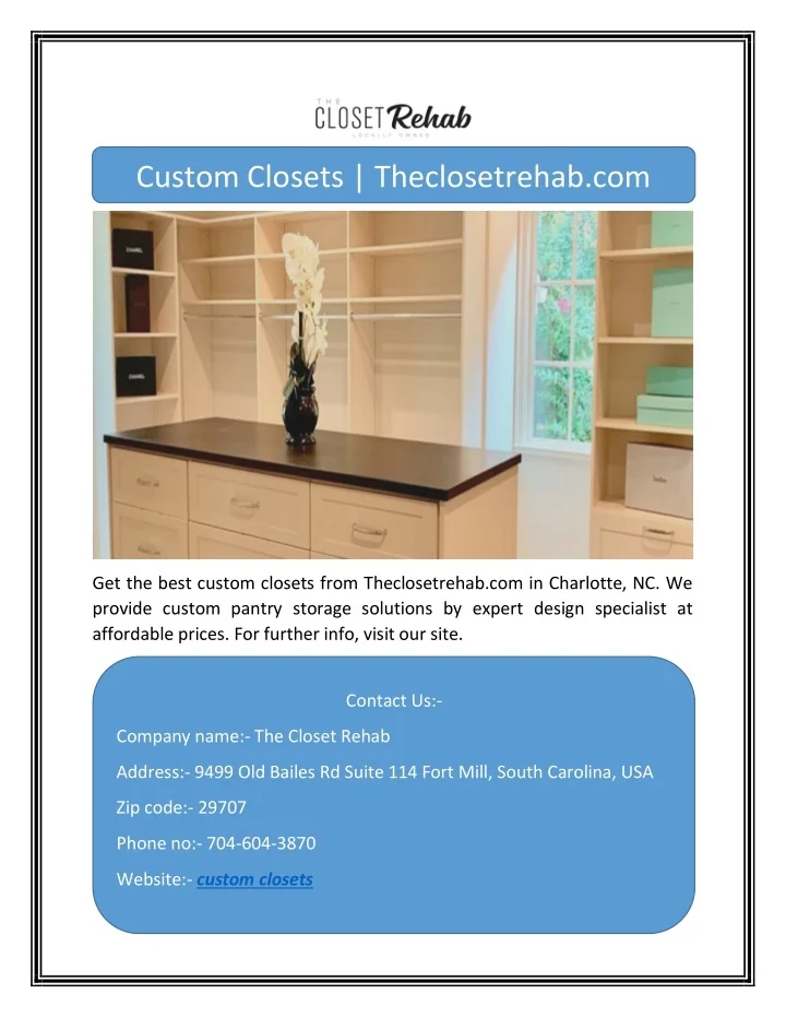 PPT - Custom Closets | Theclosetrehab.com PowerPoint Presentation, free ...