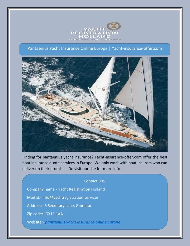 pantaenius yacht insurance online europe yacht