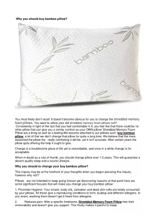 why you should buy bamboo pillow