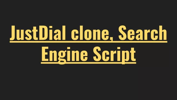 justdial clone search engine script