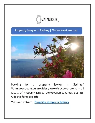 Property Lawyer in Sydney | Vatandoust.com.au