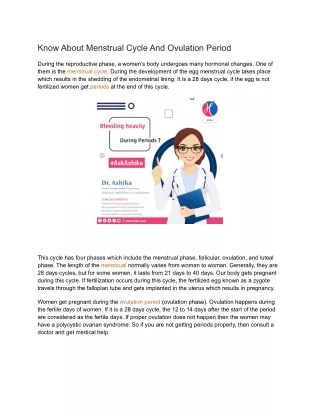 know about menstrual cycle and ovulation period