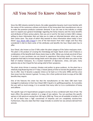 all you need to know about sour d